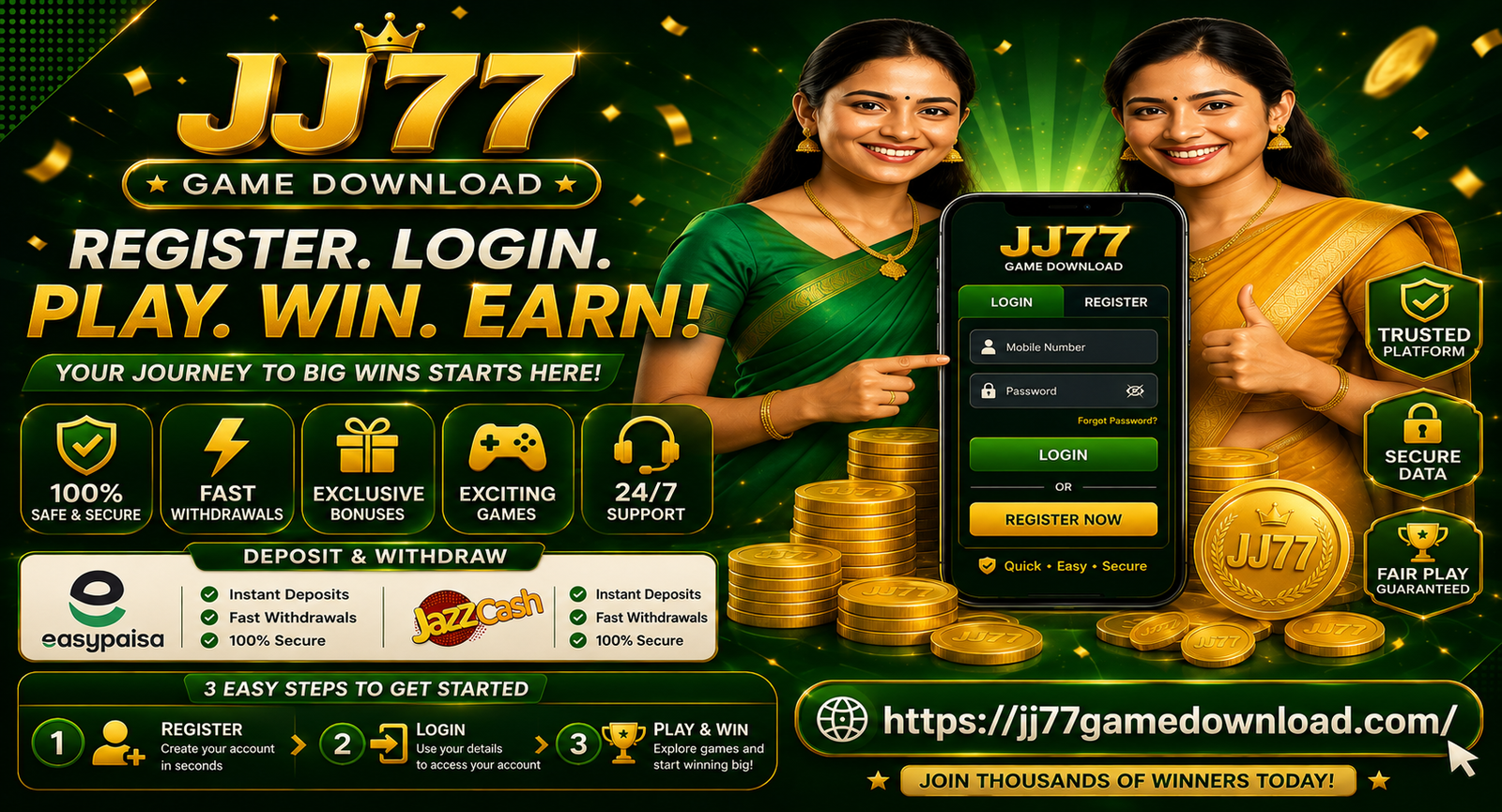 JJ77 Create Account Pakistan – New member upgrade program and daily gift rewards